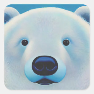 Adesivo Quadrado Urso Polar