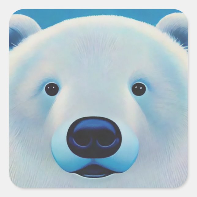 Adesivo Quadrado Urso Polar (Frente)