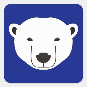 Adesivo Quadrado Urso Polar