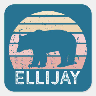 Adesivo Quadrado Urso Retro de Ellijay Geórgia