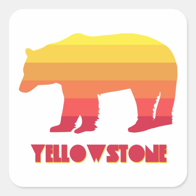 Adesivo Quadrado Urso Yellowstone (Frente)