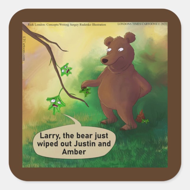 Adesivo Quadrado Ursos Vão Para O Rick Engraçado Londres (Frente)