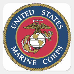 Adesivo Quadrado US Marine Corps Sticker Blue