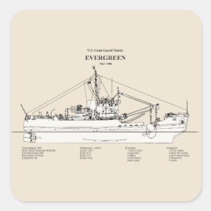 Adesivo Quadrado USCGT Evergreen wlb-295 - SBD