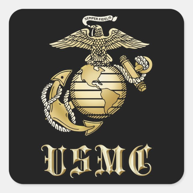 ADESIVO QUADRADO USMC (Frente)