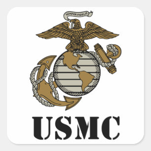 Adesivo Quadrado USMC [estêncil]