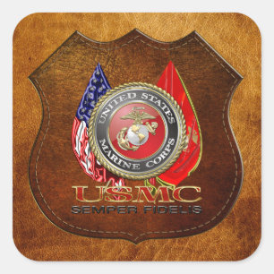 Adesivo Quadrado USMC Semper Fi [edição especial] [3D]