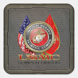 Adesivo Quadrado USMC Semper Fi [Edição Especial] [3D]