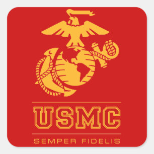 Adesivo Quadrado USMC Semper Fidelis [Semper Fi]