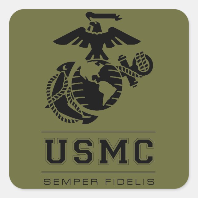 Adesivo Quadrado USMC Semper Fidelis [Semper Fi] (Frente)
