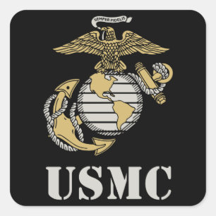 Adesivo Quadrado USMC [stencil]