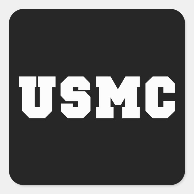 Adesivo Quadrado USMC [texto em negrito] (Frente)