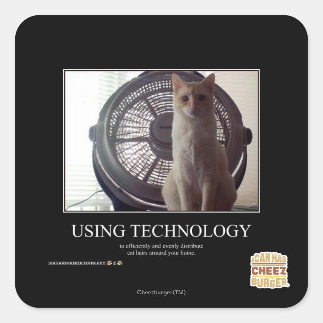 Adesivo Quadrado Uso da tecnologia (Frente)