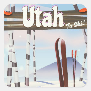 Adesivo Quadrado Utah para esquiar!