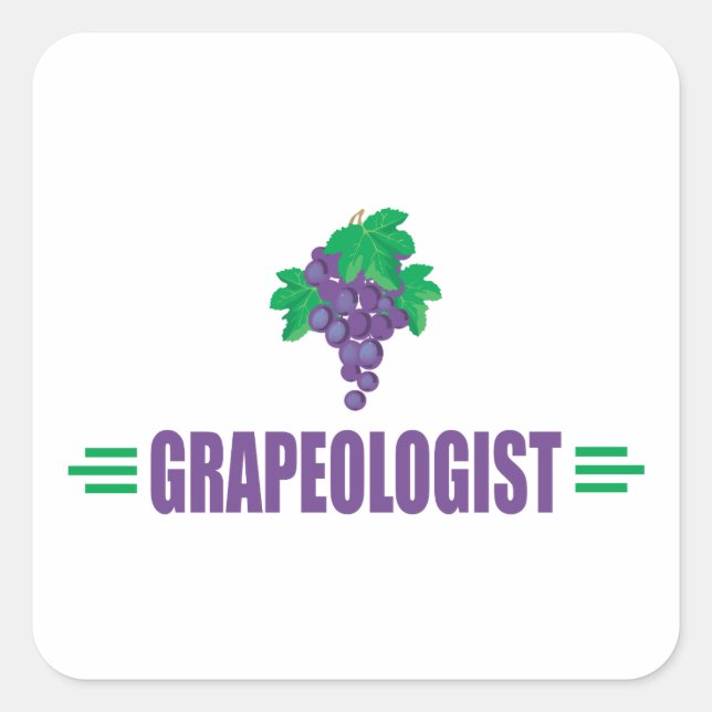 Adesivo Quadrado Uvas Engraçadas (Frente)