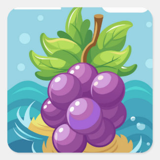 Adesivo Quadrado Uvas Orgânicas