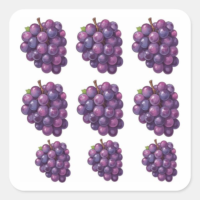 Adesivo Quadrado Uvas Roxas (Frente)