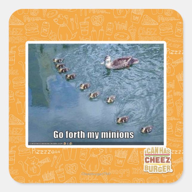 Adesivo Quadrado Vá em frente, meus milhões (Frente)