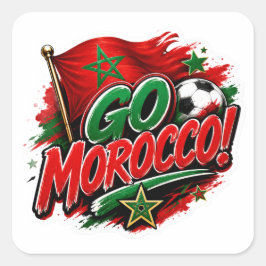 Adesivo Quadrado Vá MARROCOS Equipe Marrocos Dia de Jogo 2026 