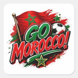 Adesivo Quadrado Vá MARROCOS Equipe Marrocos Dia de Jogo 2026