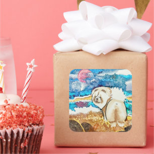 Adesivo Quadrado Vaca de BAIXO de PÉ