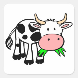 Adesivo Quadrado Vaca de Holstein