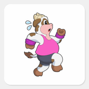 Adesivo Quadrado Vaca em Execução