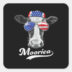 Adesivo Quadrado Vaca Trending 4 De Julho De Moorica