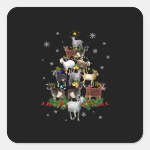Adesivo Quadrado Vai ao Natal, Árvore, neve, Natal