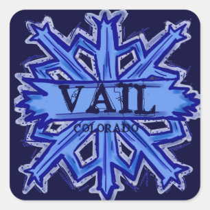 Adesivo Quadrado Vail Colorado Snowflakers de inverno