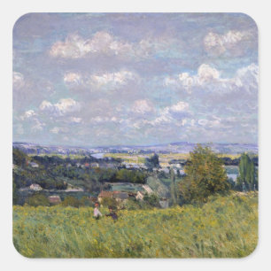 Adesivo Quadrado Vale de Alfred Sisley   do Seine na Rua-Nuvem