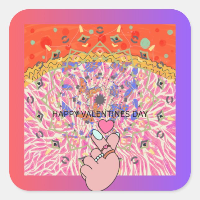 ADESIVO QUADRADO VALENTINE DAY (Frente)