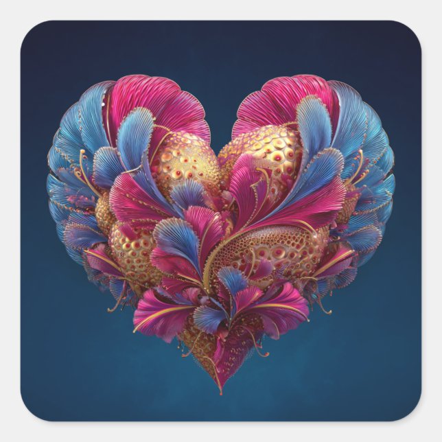 Adesivo Quadrado Valentine’s Day Stickers | Cute, Romantic  (Frente)