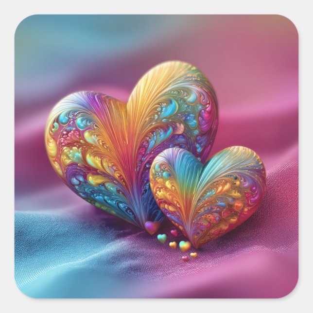 Adesivo Quadrado Valentine’s Day Stickers | Cute, Romantic  (Frente)