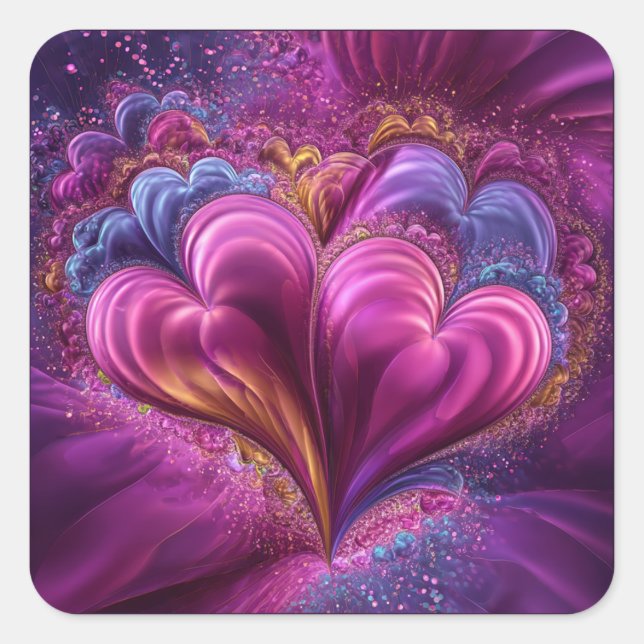 Adesivo Quadrado Valentine’s Day Stickers | Cute, Romantic  (Frente)