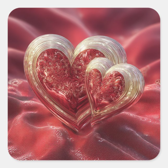 Adesivo Quadrado Valentine’s Day Stickers | Cute, Romantic  (Frente)