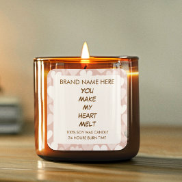 Adesivo Quadrado Valentine's Day Hearts Custom Candle Labels 