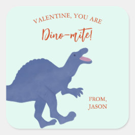 Adesivo Quadrado Valentine's Day You Are Dino-mite Dinosaur