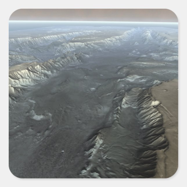 Adesivo Quadrado Valles Marineris, o Grande Canyon de Marte (Frente)
