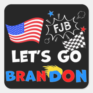 Adesivo Quadrado VAMOS BRANDON COM O Cabelo