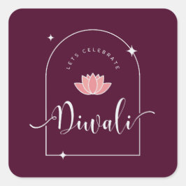 Adesivo Quadrado Vamos comemorar Diwali elegant