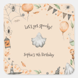 Adesivo Quadrado Vamos fica assustado! Festa de aniversário de cria