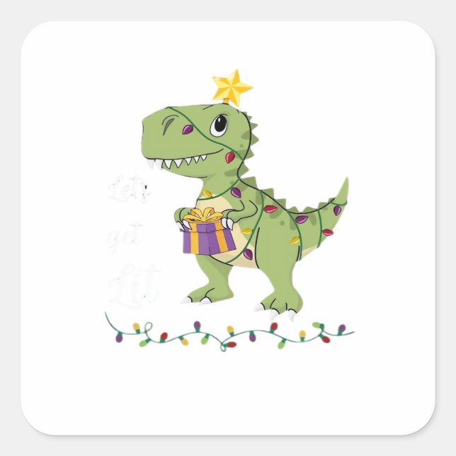 Adesivo Quadrado Vamos fica no Natal clássico (Frente)