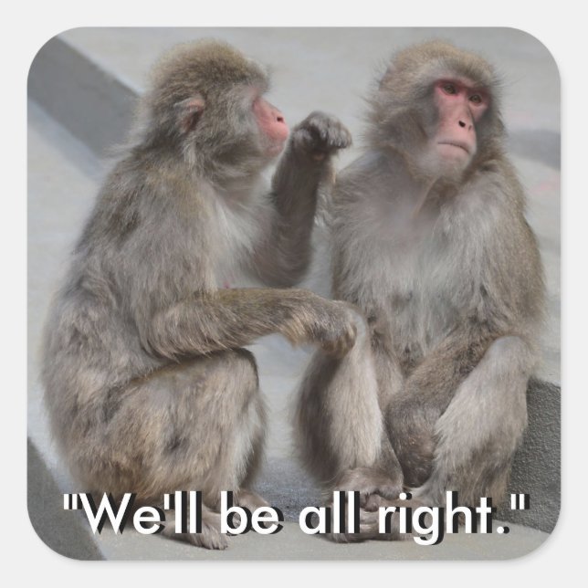 Adesivo Quadrado Vamos ficar bem, Sticker (Frente)