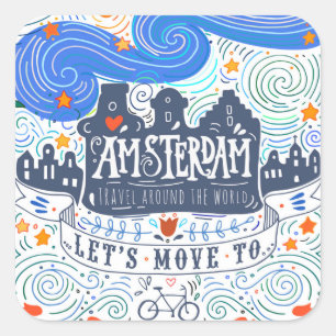 Adesivo Quadrado Vamos Mover Para Amsterdã