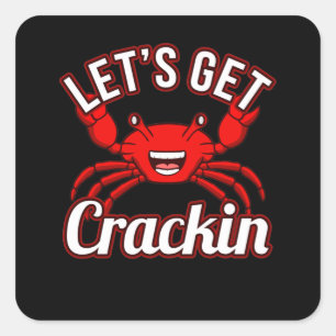 Adesivo Quadrado Vamos Obter Crackin De Marisco Saqueando Lagosta D