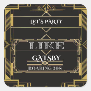 Adesivo Quadrado Vamos Party Like Gatsby Sticker
