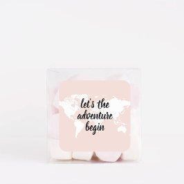 Adesivo Quadrado Vamos Rosa Positivo A Aventura Começa O Mapa Mundi