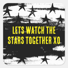 Adesivo Quadrado Vamos ver as estrelas juntas, Starry Night design