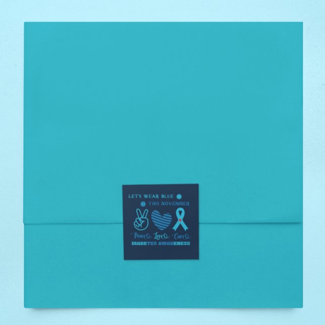 Adesivo Quadrado Vamos Vestir Azul Esta Consciência Novembro-Diabet (Criador carregado)